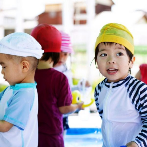 Group of young children in a Japanese preschool.